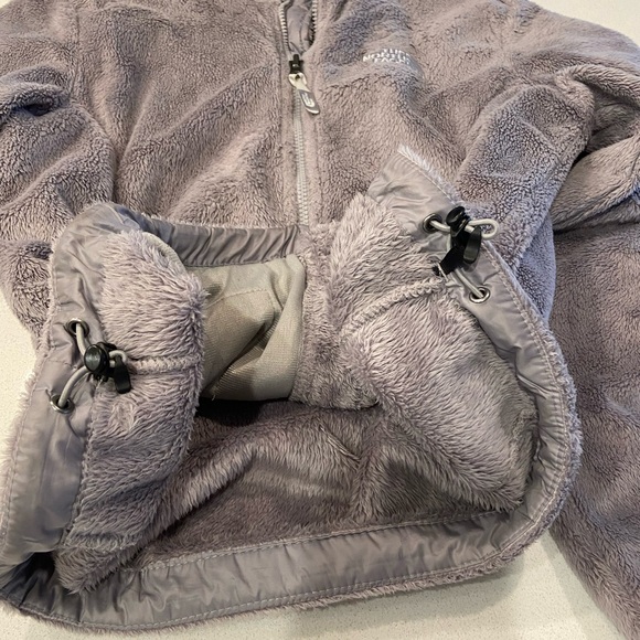 The North Face Jacket Zip Up Medium Gray Fleece Fuzzy Long Sleeve Sherpa Hiking - Picture 5 of 6
